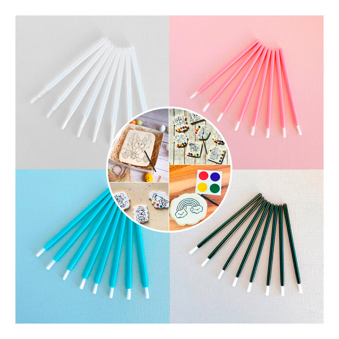 Set Mini Pinceles Desechables 9 cm. 50 Unidades2