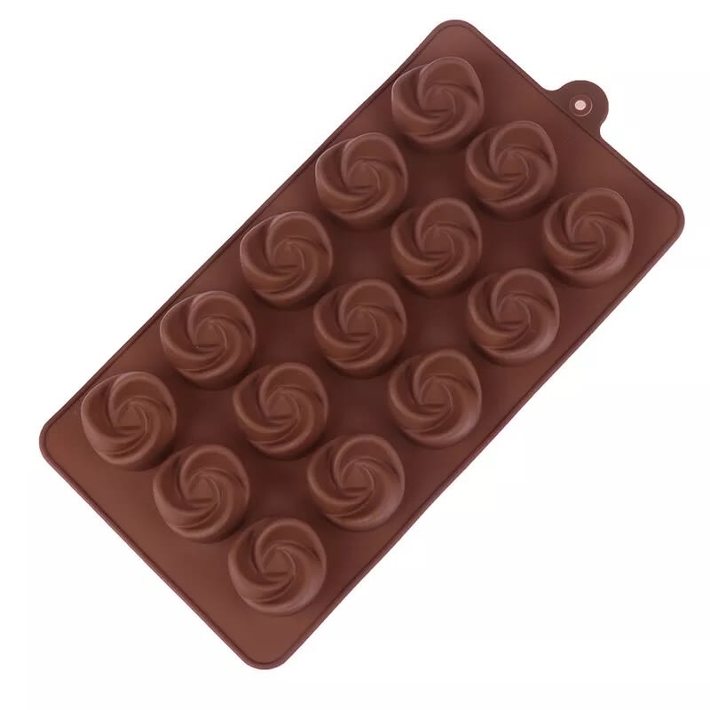 Molde Chocolate Rosa Remolino Silicona6