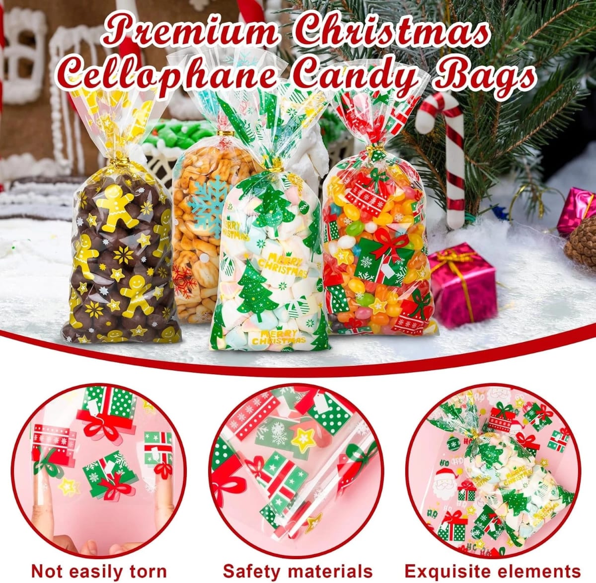 Set Bolsa Celofán Navidad N°3 12,5x27 cm. 10 Unidades3