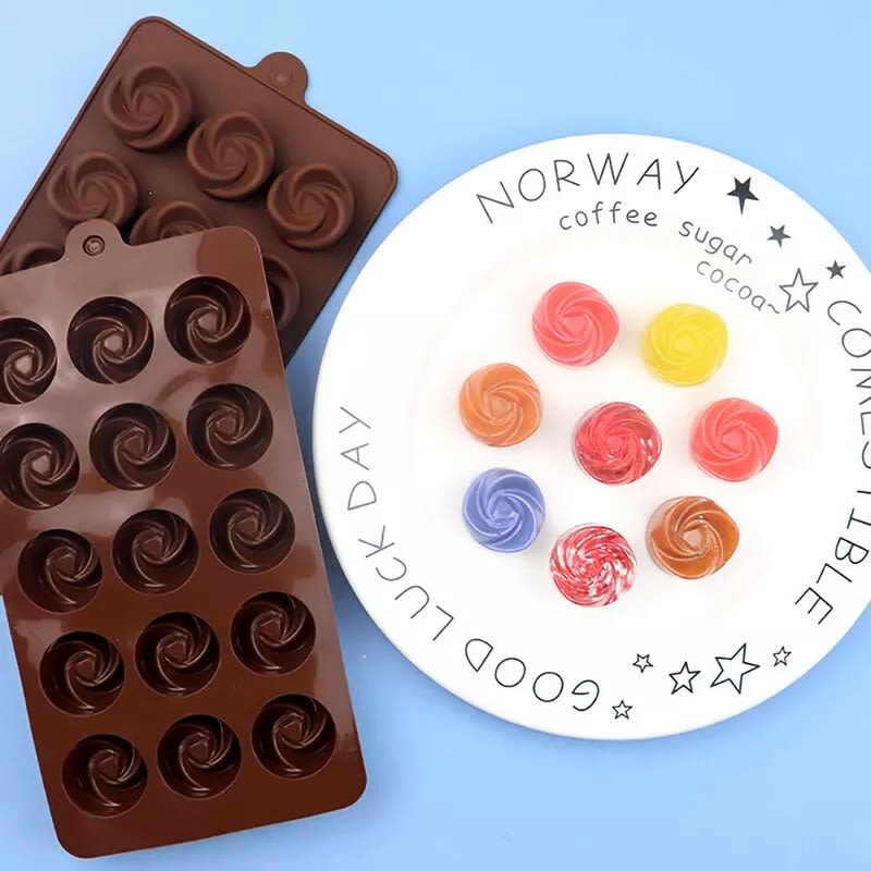 Molde Chocolate Rosa Remolino Silicona2