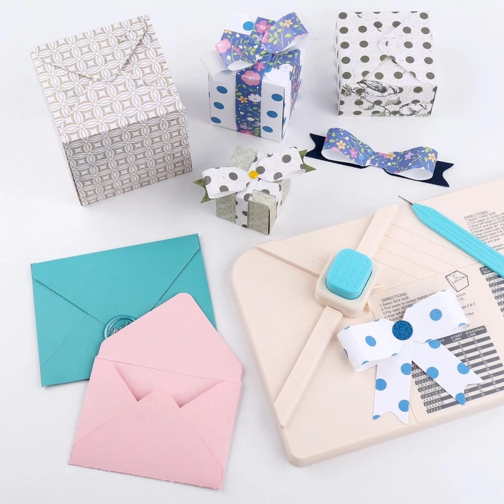 Plegadora Perforadora De Papel Sobres, Cajas Y Lazos 3 En 1 Naranja Esquinas3
