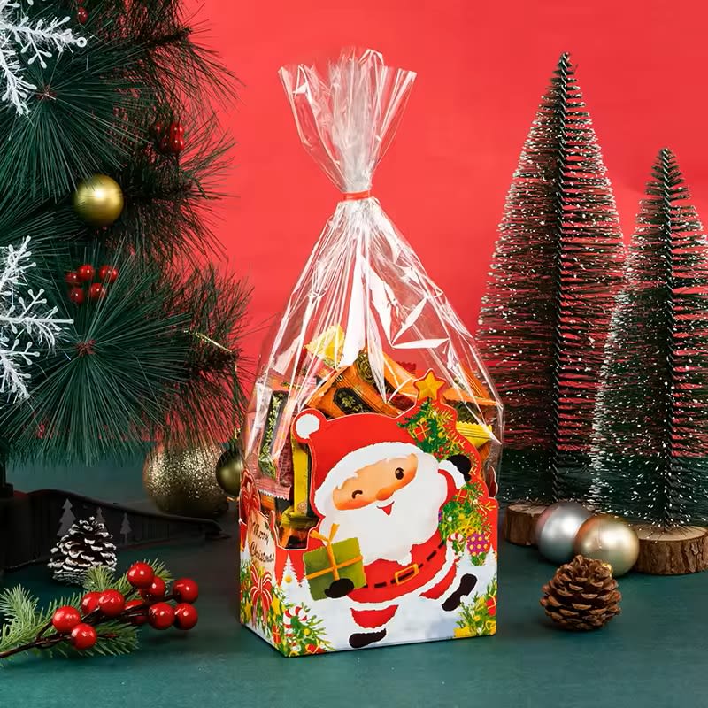 Set Bolsas con Base Cartulina Santa 12x7x30 cm. - 10 Unidades2