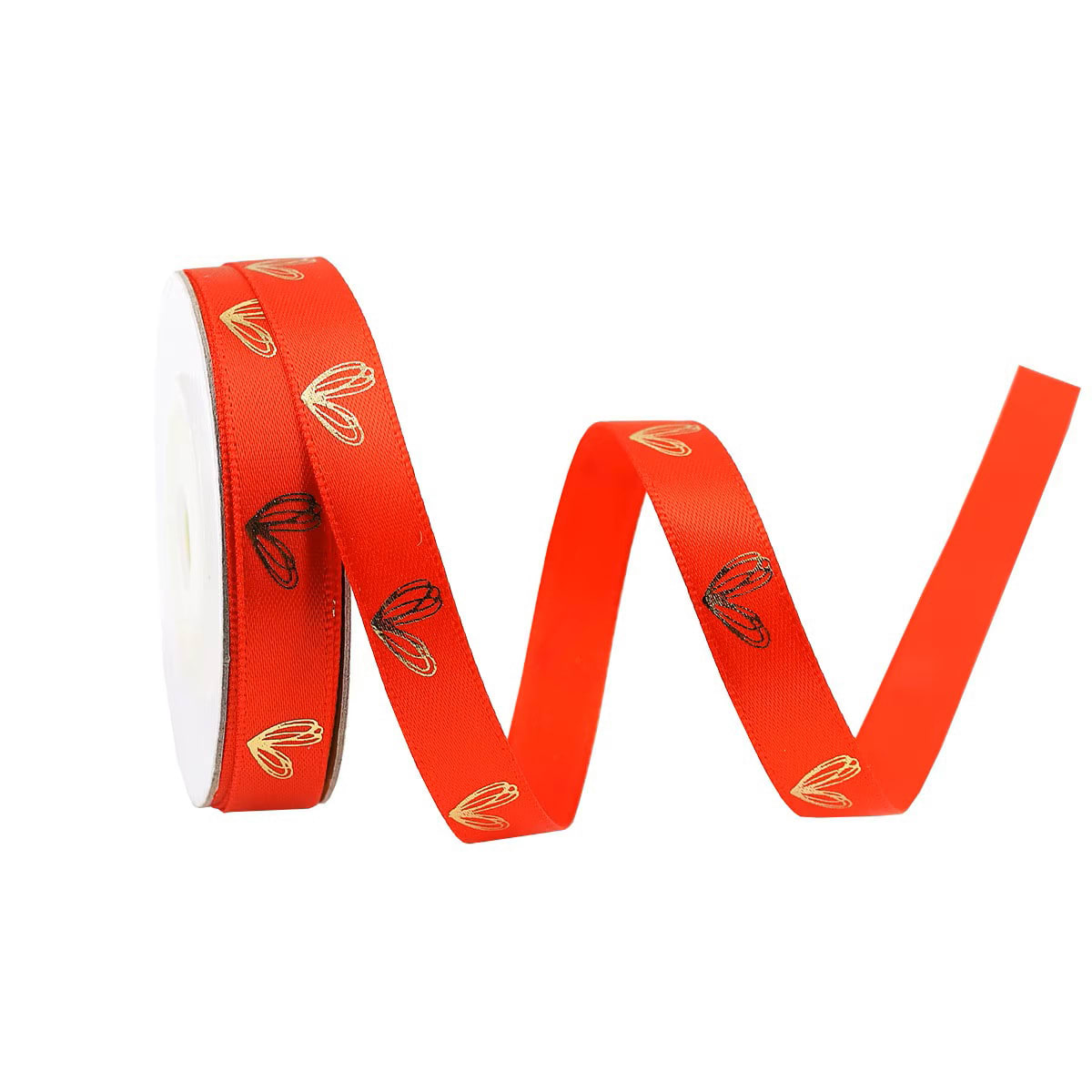 Cinta de Tela para Lazo Rojo Corazón N°1 - 5 Mts. 0