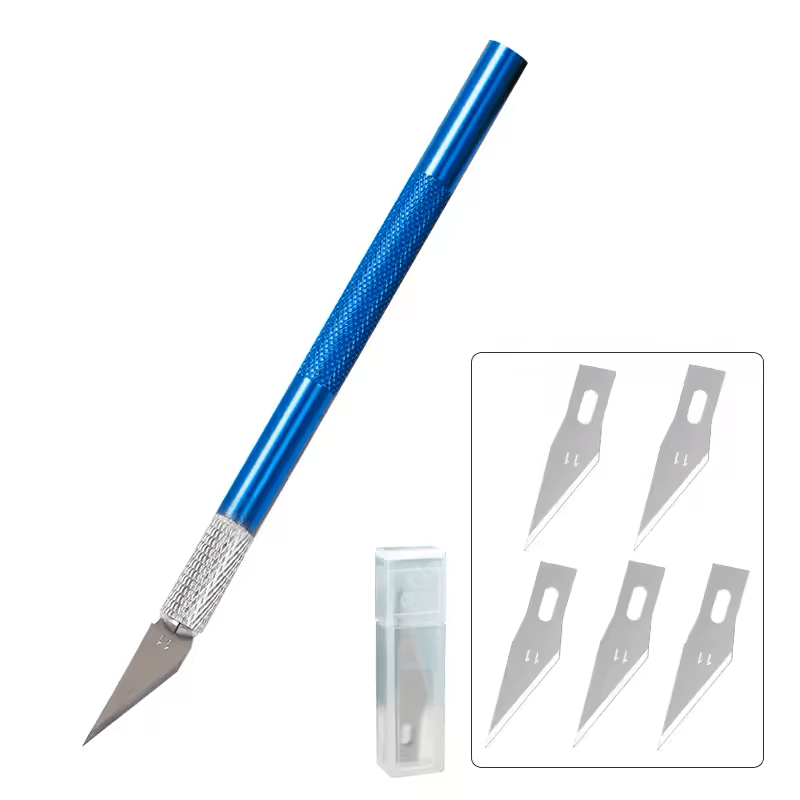 Cutter Bisturí Cuchilla de Presición + 5 Cuchillas Aluminio3