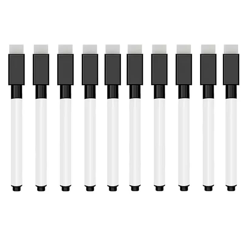 Set Marcador Plumón Pizarra Negro Con Borrador 10 Unidades4