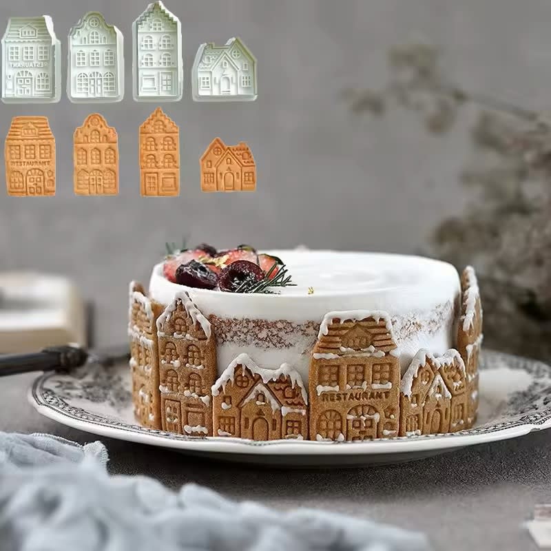 Set Cortador + Marcador Ciudad Aldea Navidad 4 Unidades2