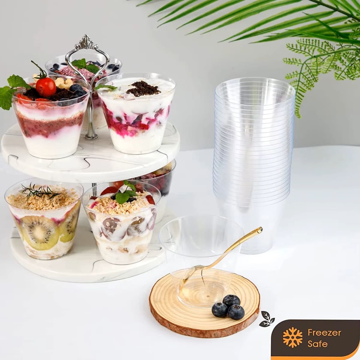 Vaso Acrílico Redondo 5.5 x 6.5 cm. 10 Unidades3