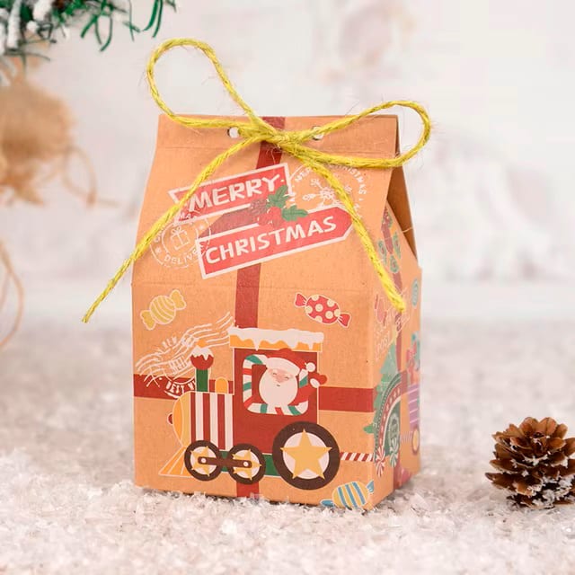 Set Cajas Casa Navidad Kraft N°4 10x7x5 cm. 4 Unidades2