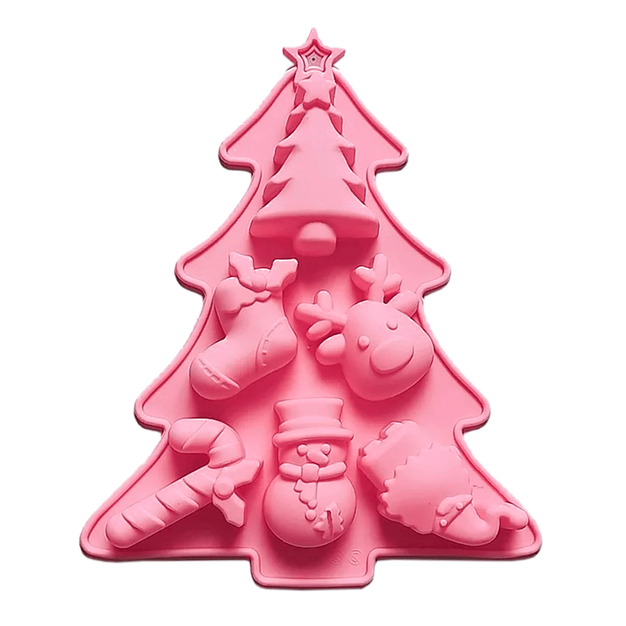 Molde Pino Navidad con 6 Figuras N°3 Silicona 0