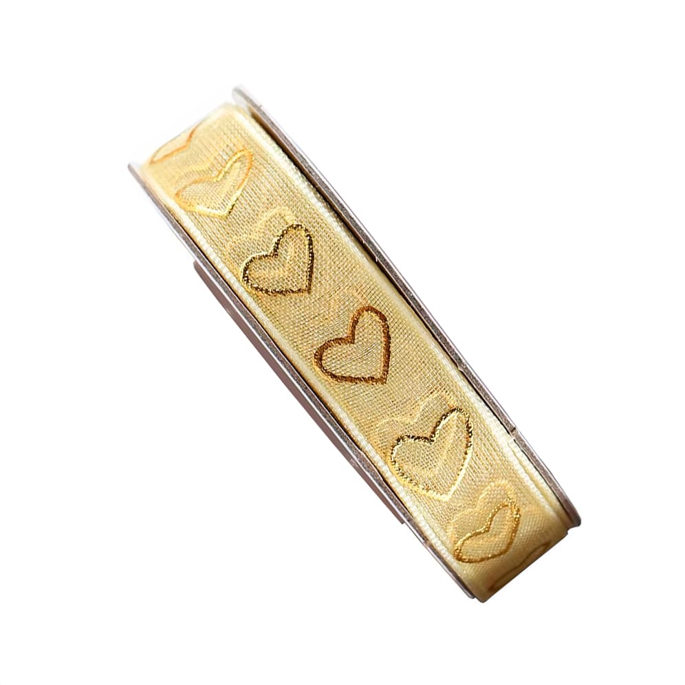 Cinta de Tela para Lazo Dorado Corazón 5 Mts. 0