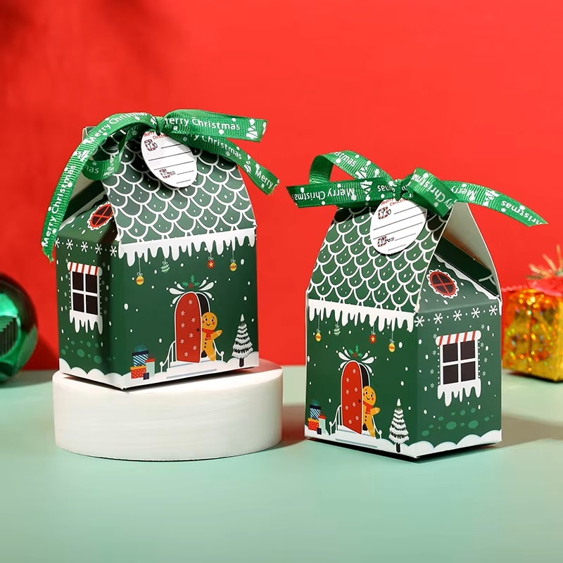 Set Cajas Casa Navidad Verde N°1 10x7x5 cm. 5 Unidades2