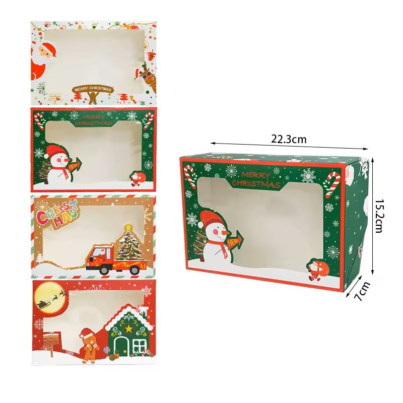 Set Cajas Navidad N°2 Muñeco de Nieve Verde 4 Unidades8