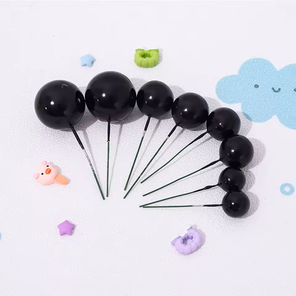 Esferas Decortativas para Tortas Negro 20 Unidades3