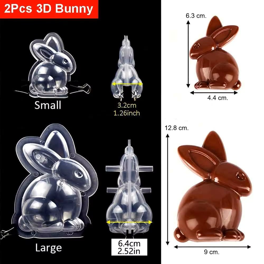 Set Moldes Acrílico Conejo 3D - 2 Unidades6