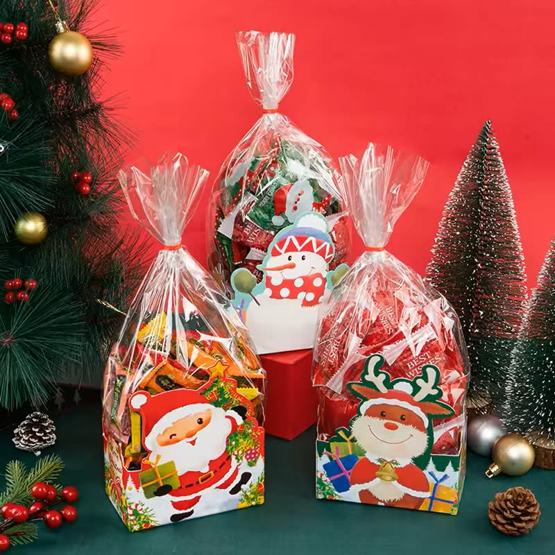 Set Bolsas con Base Cartulina Santa 12x7x30 cm. - 10 Unidades8