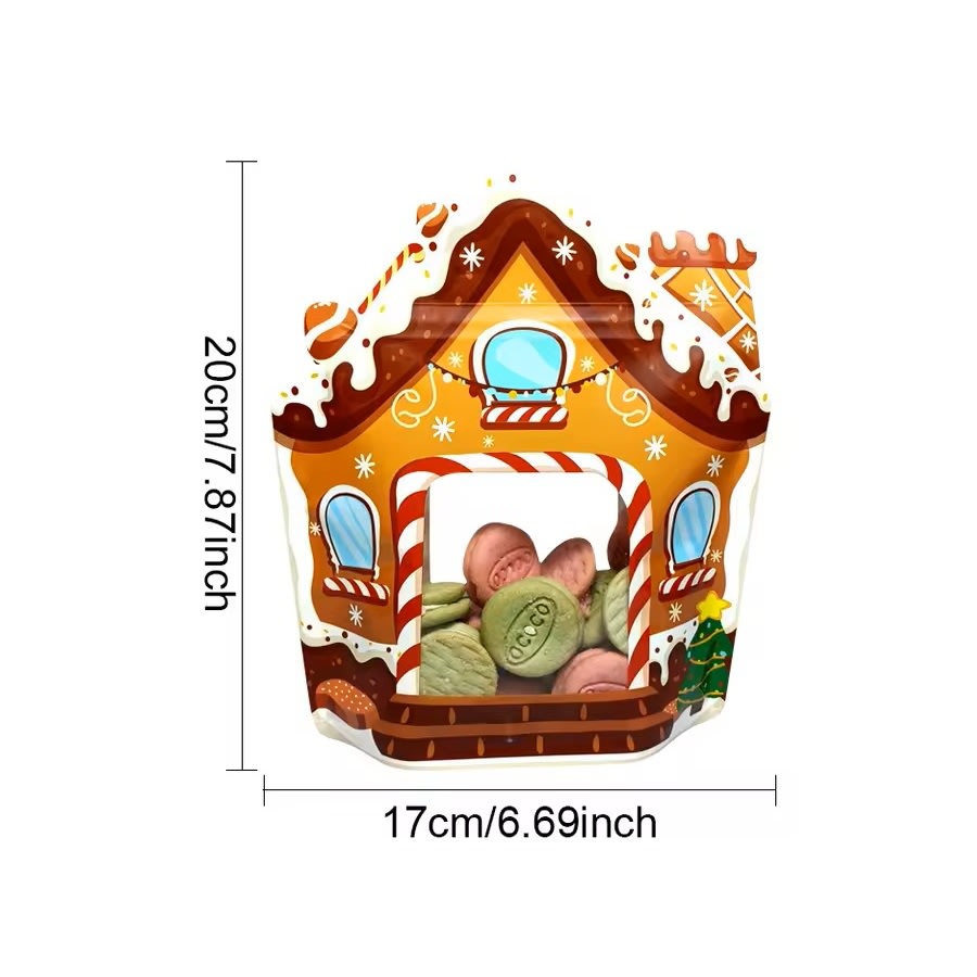 Bolsa Casa Navidad con Fuelle y Cierre 17x20 cm. - 5 Unidades7