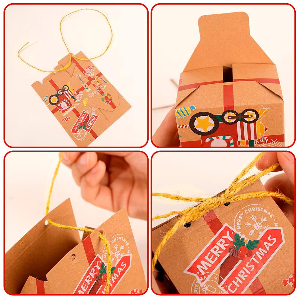 Set Cajas Casa Navidad Kraft N°4 10x7x5 cm. 4 Unidades3