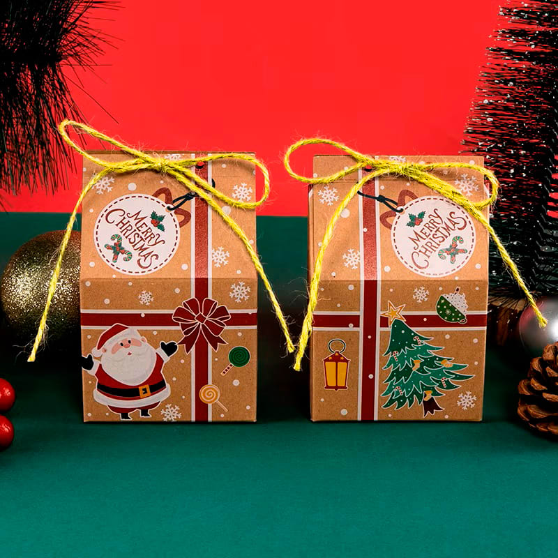 Set Cajas Casa Navidad Kraft N°5 10x7x5 cm. 4 Unidades4