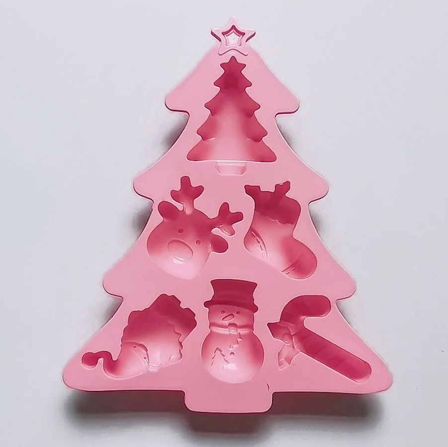 Molde Pino Navidad con 6 Figuras N°3 Silicona3