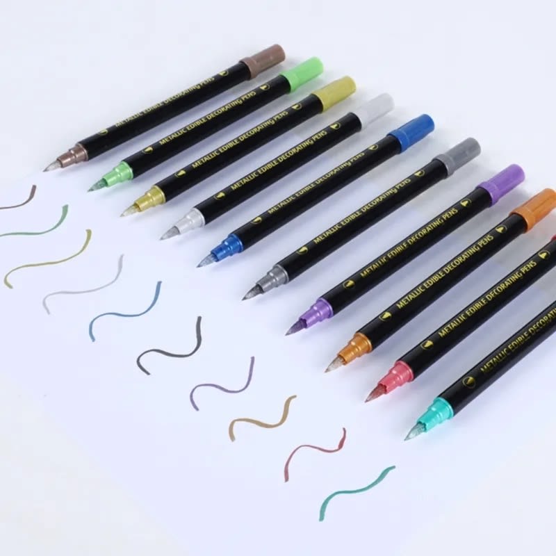 Set 10 Marcadores Doble Punta Colores Metalizados3