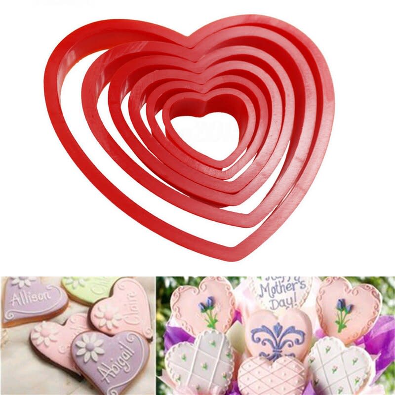 Set Cortadores Plásticos Corazón 6 Piezas2