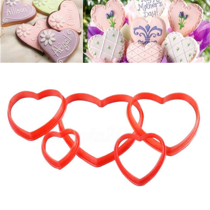 Set Cortadores Plásticos Corazón 6 Piezas3