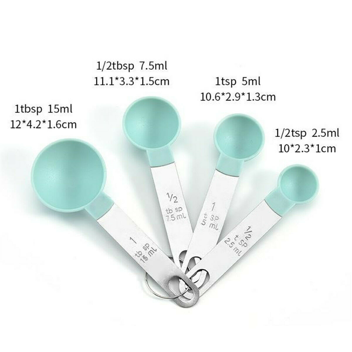 Set Tazas y Cucharas Medidoras 8 Piezas Mango Metálico3