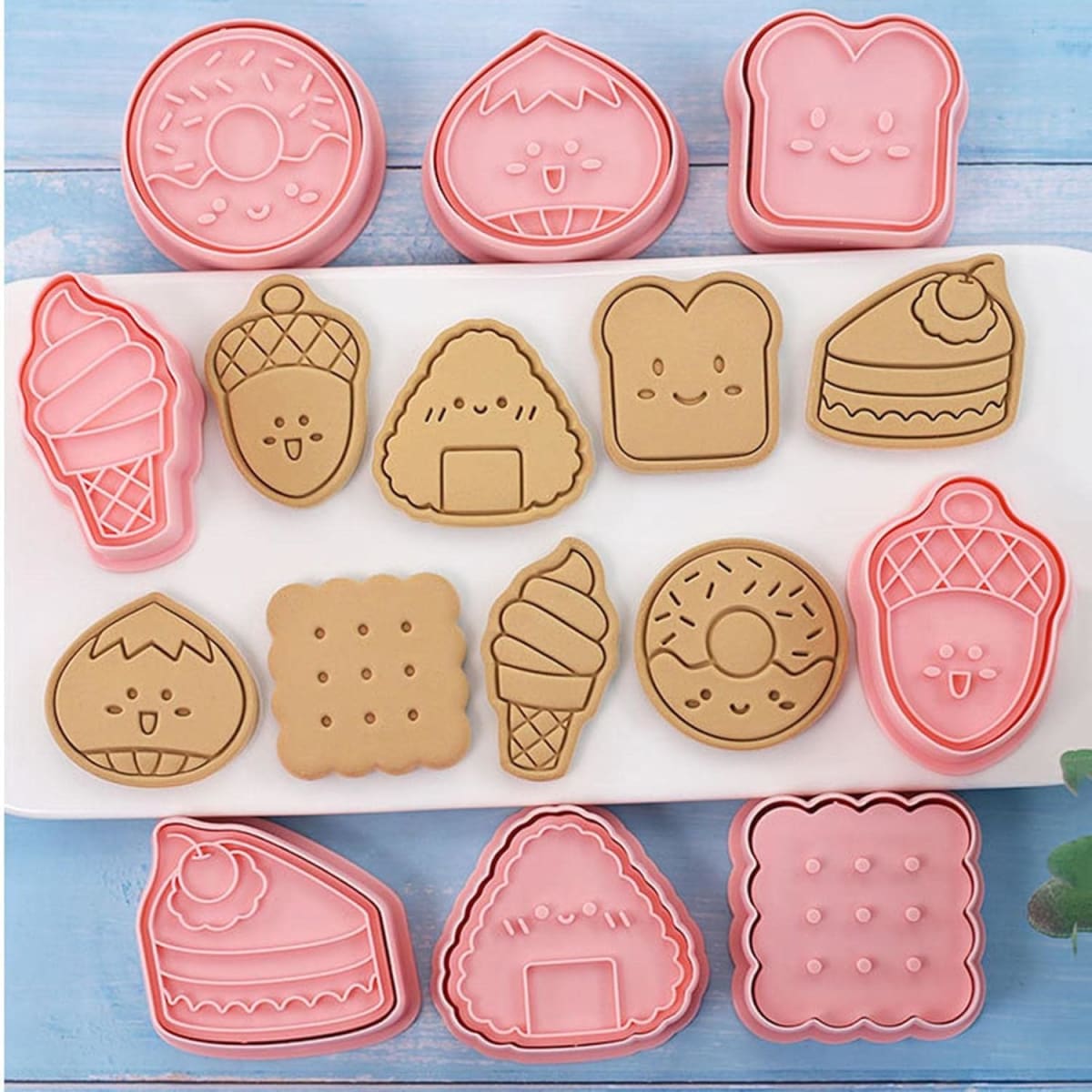 Set Cortador Marcador Comida Kawaii 8 Diseños3