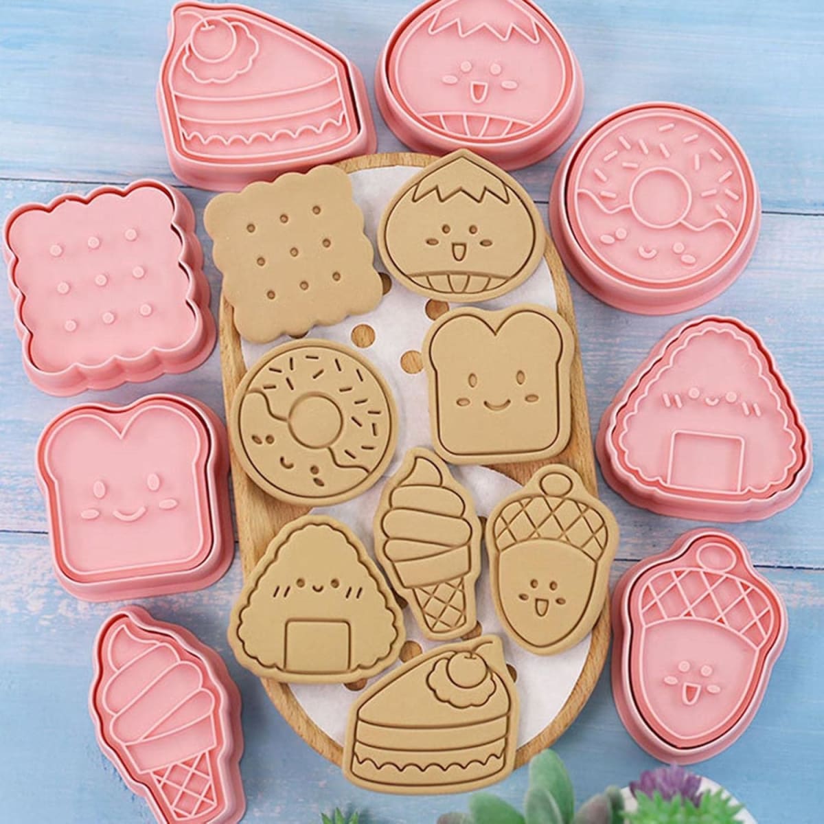 Set Cortador Marcador Comida Kawaii 8 Diseños4