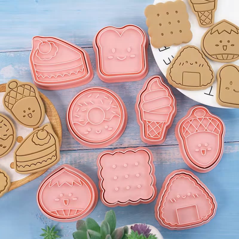 Set Cortador Marcador Comida Kawaii 8 Diseños2