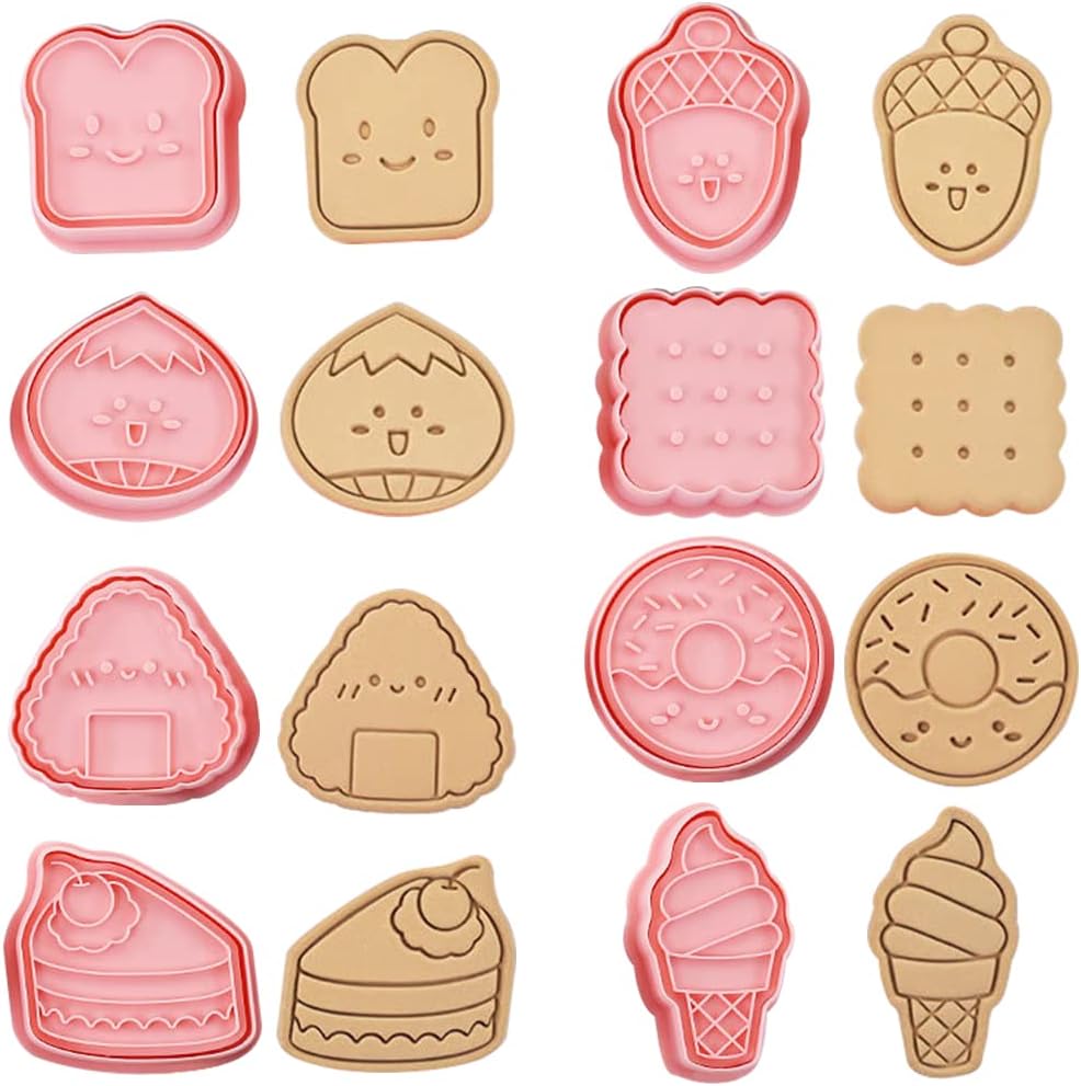 Set Cortador Marcador Comida Kawaii 8 Diseños1
