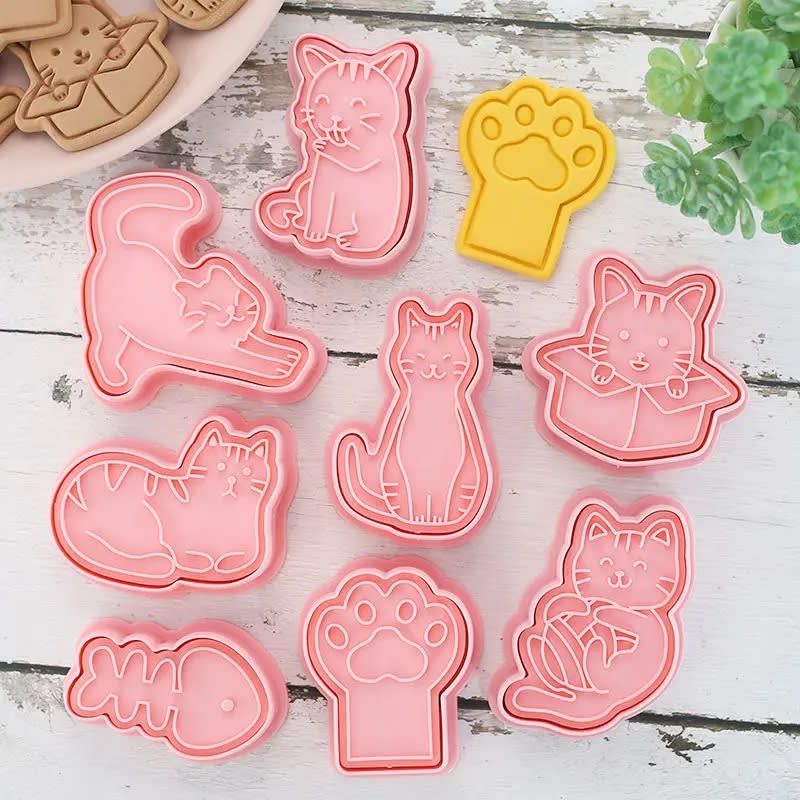 Set Cortador Marcador Gatos N°1 - 8 Diseños2