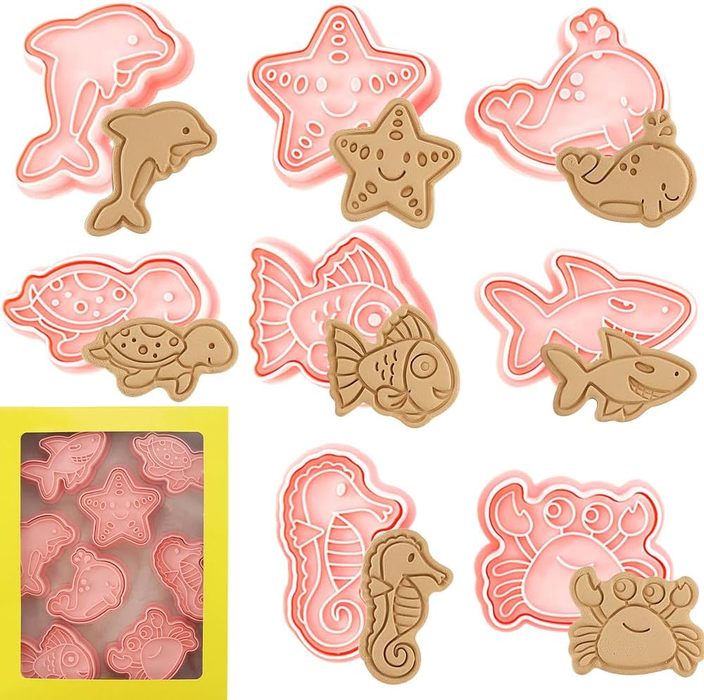 Set Cortador Marcador Vida Marina 8 Diseños1