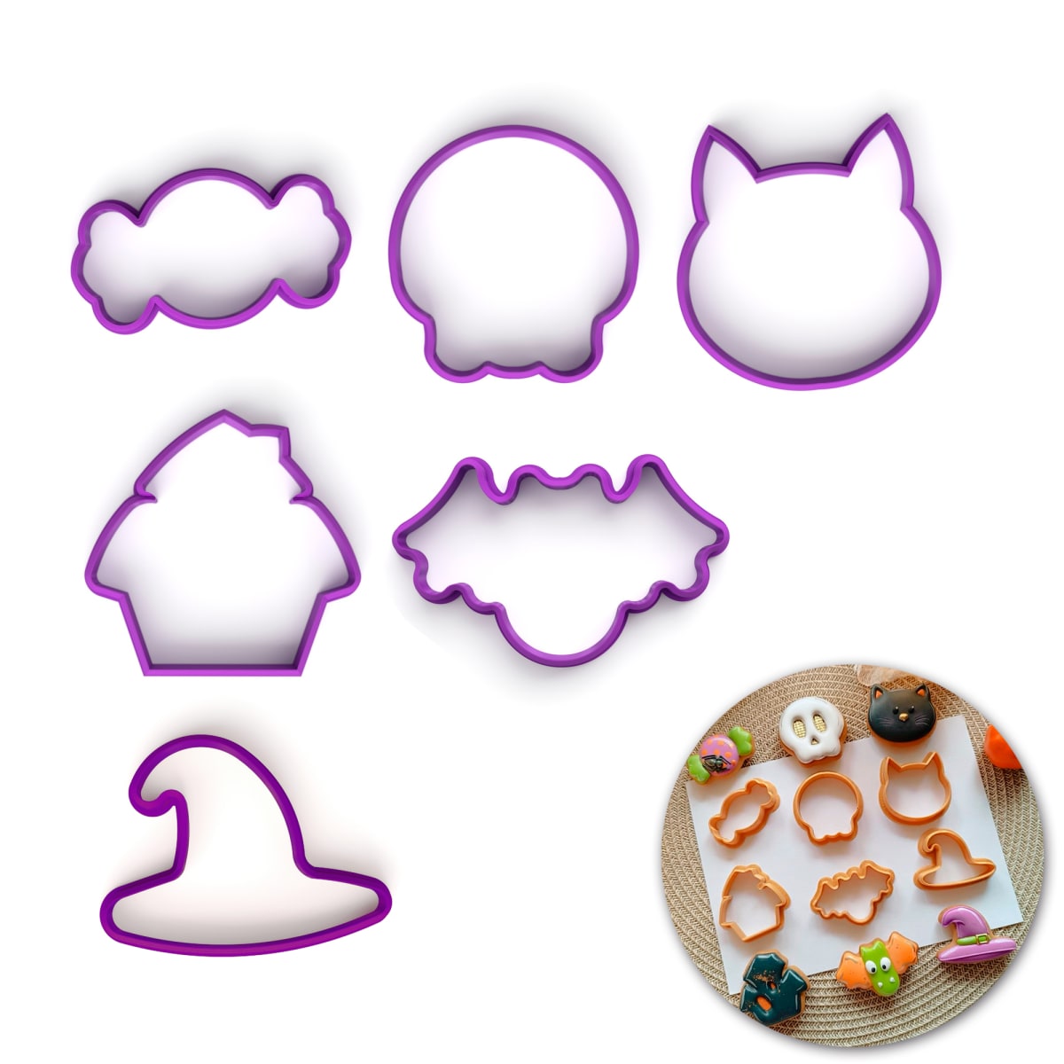 Set Cortadores Halloween Mediano 6 Piezas Plástico 0