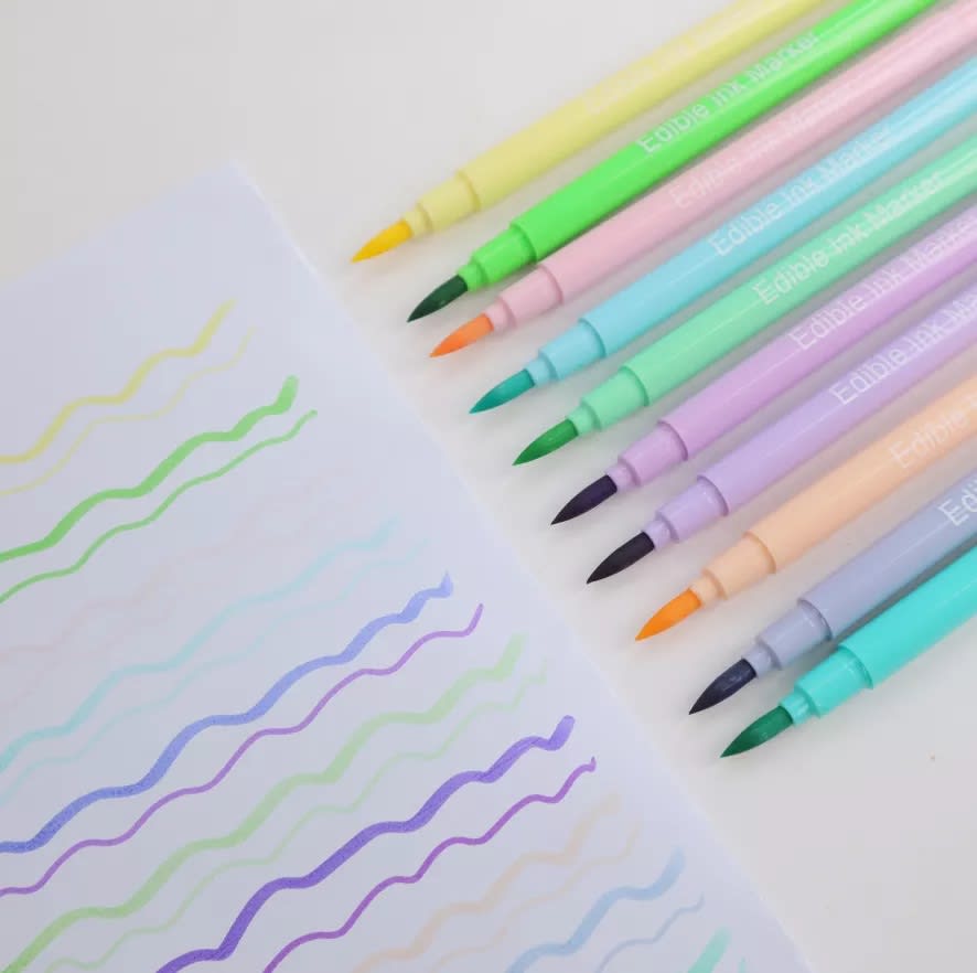 Set 10 Marcadores Doble Punta Fina/Pincel Colores Pastel2