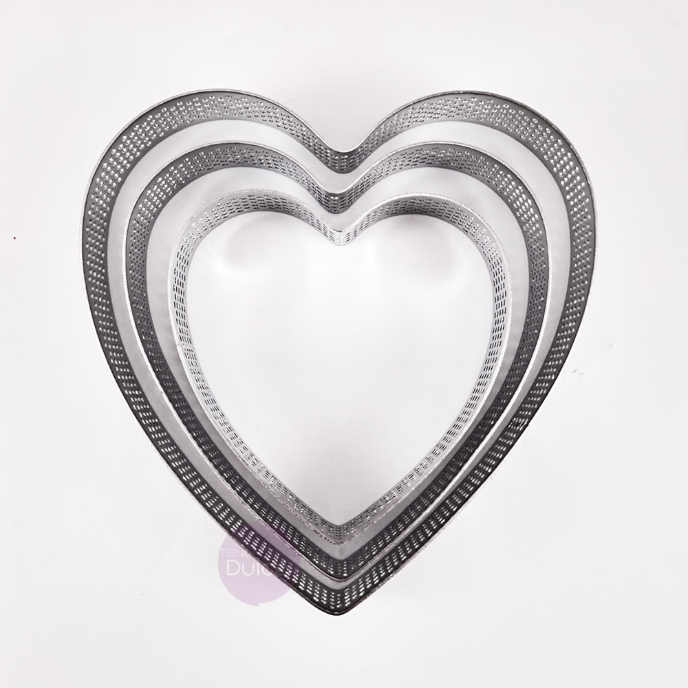 Set Aros Microperforados Corazón 3 Piezas2