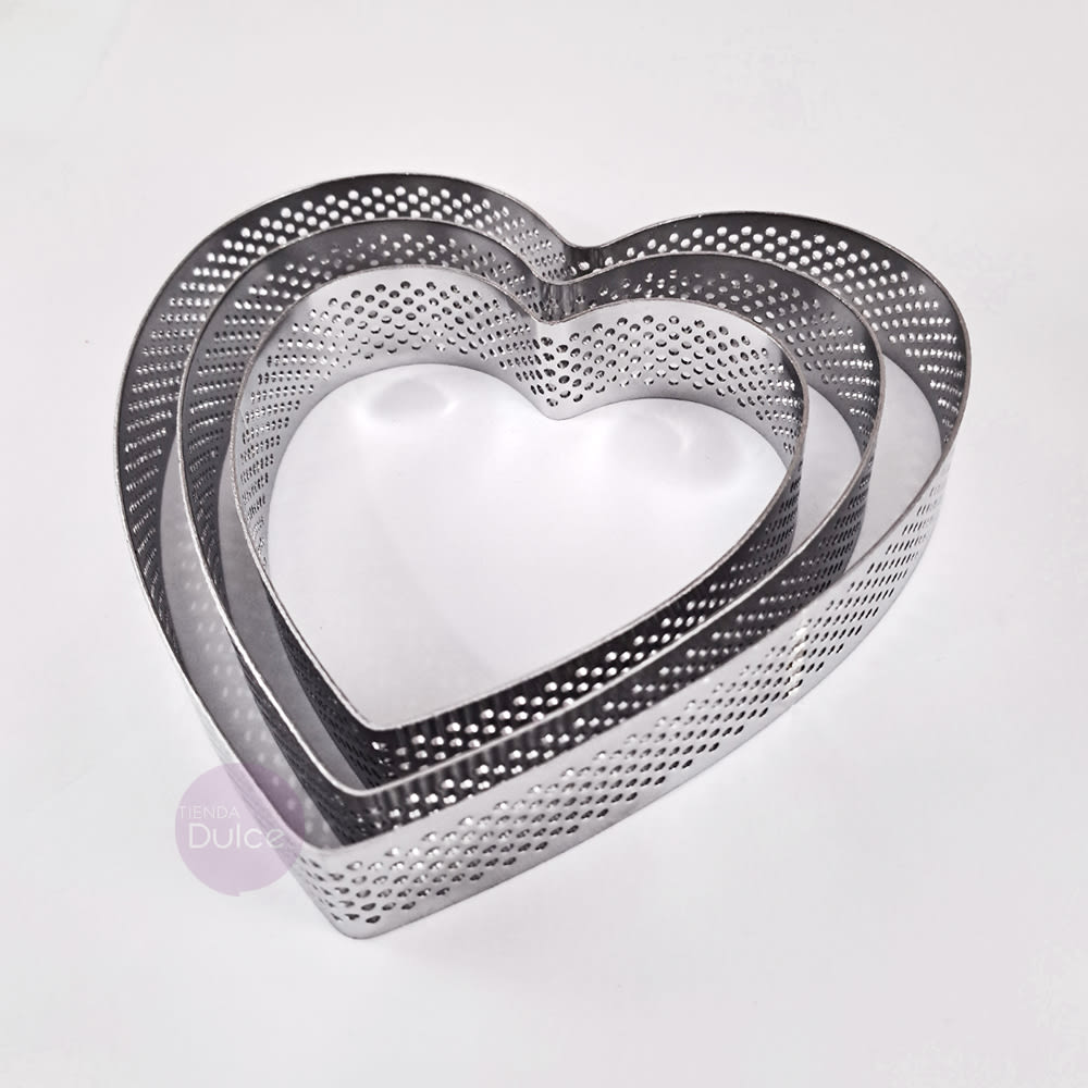 Set Aros Microperforados Corazón 3 Piezas3
