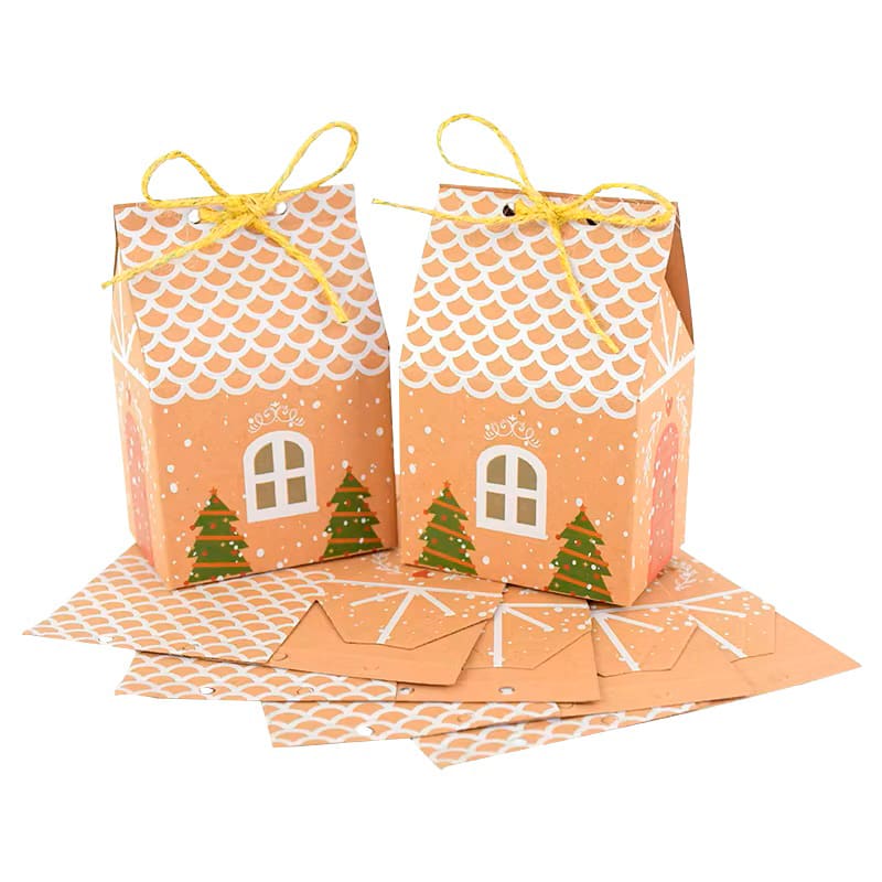 Set Cajas Casa Navidad Kraft N°3 10x7x5 cm. 4 Unidades3