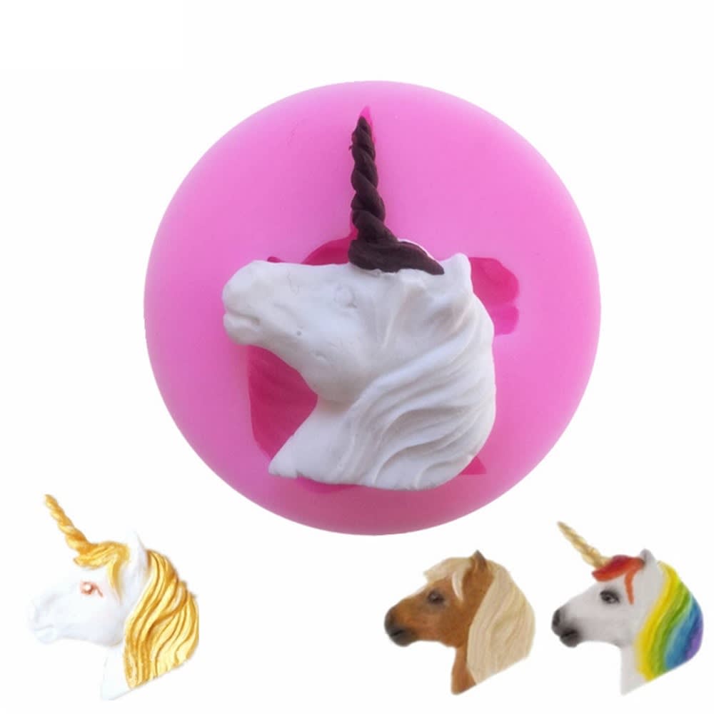Molde Fondant Cabeza Unicornio Silicona2