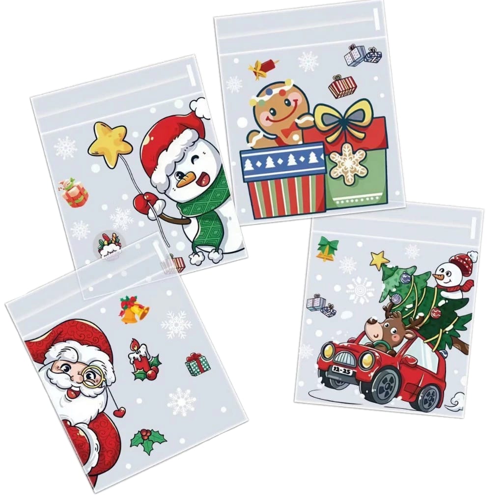 Bolsa Celofán Navidad N°3 10x10 con Adhesivo - 100 Unidades 0