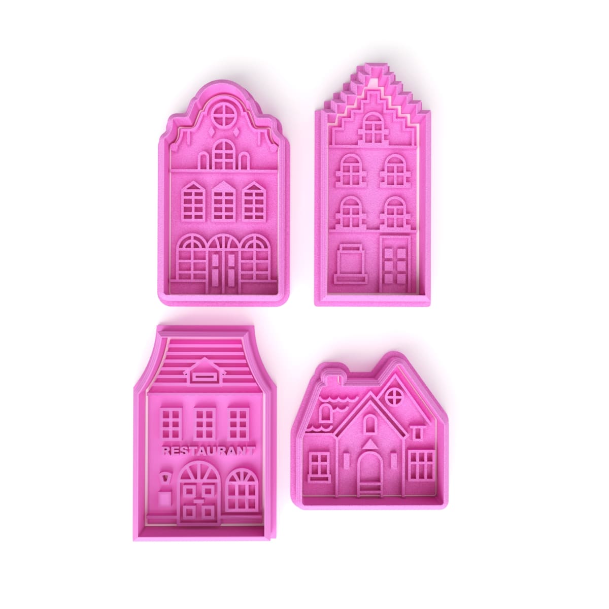 Set Cortador + Marcador Ciudad Aldea Navidad 4 Unidades5