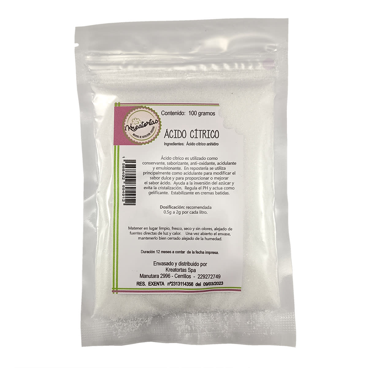 Ácido Cítrico Kreatortas 100 gr. 100 gr.