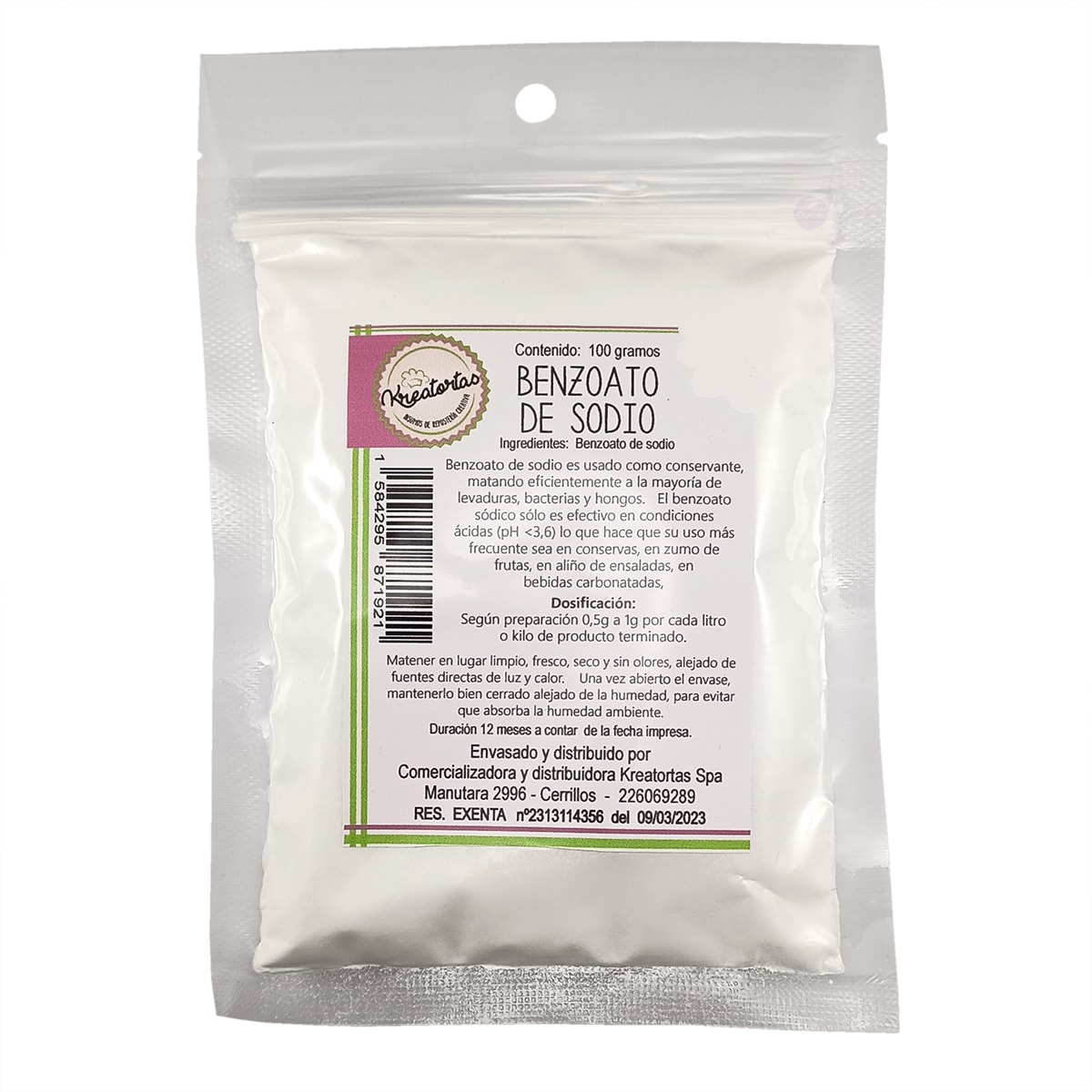 Benzoato de Sodio Kreatortas 100 gr. 100 gr.