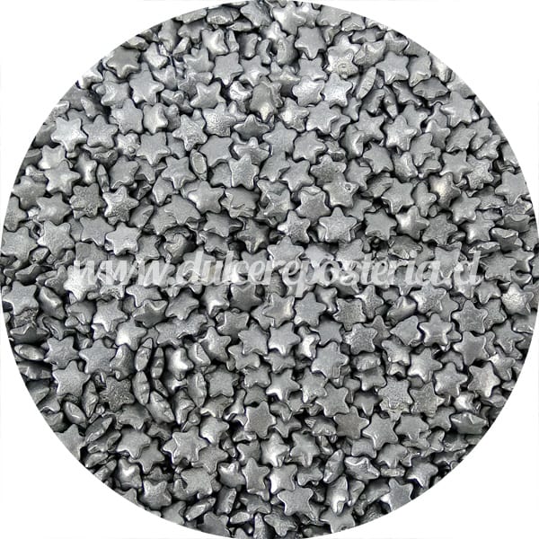 Decoración Estrellas Plateadas 100 gr. .