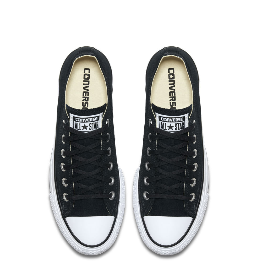 Converse Plataforma Lona Caña Baja Negra | Maldito.cl