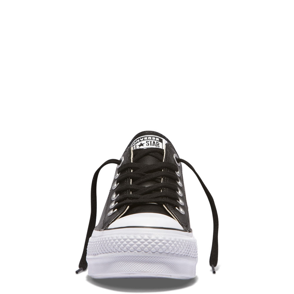 Converse Plataforma Cuero Caña Baja Negra | Maldito.cl