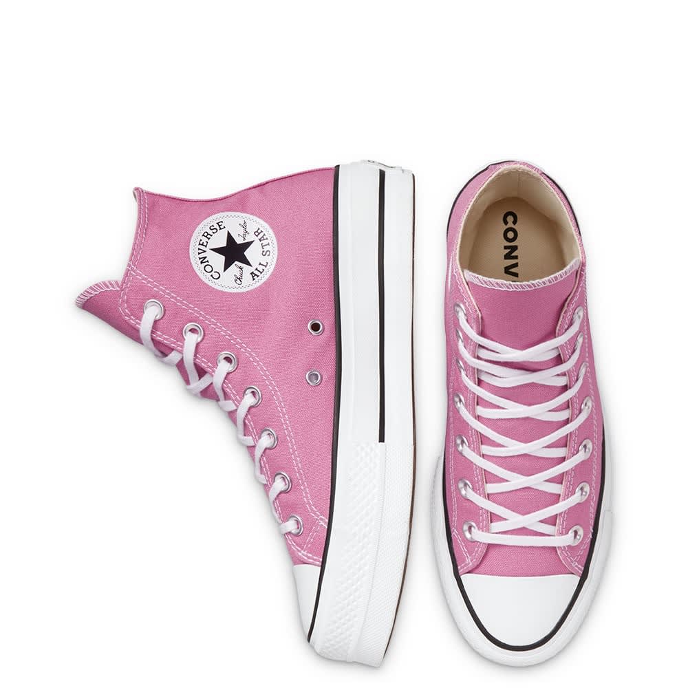 Converse Plataforma Caña Alta Lona Pink / Blanca | Maldito.cl