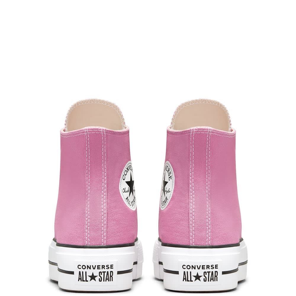 Converse Plataforma Caña Alta Lona Pink / Blanca | Maldito.cl