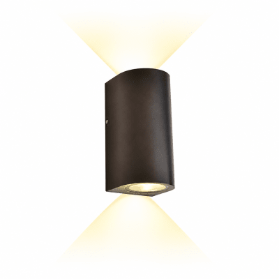 Aplique Cilindrico 2xGu-10 negro IP65 (no incluye ampolleta)1