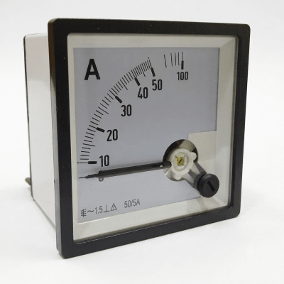 Amperimetro Panel analogo 96x96mm 0 a 50A1